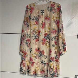 LOFT WOMENS FLORAL SHIMMERY MINI DRESS 6